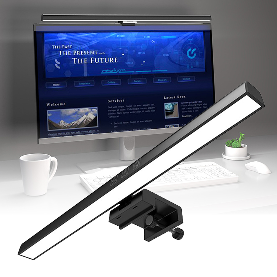 Desk Setup On Bed - Barra de luz do monitor LED