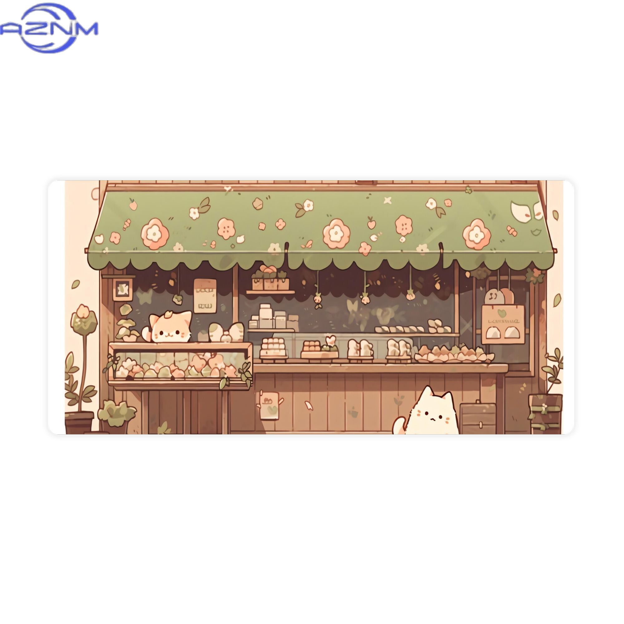 Desk Setup Streaming - Tapete de Mesa Grande Cat Bakery