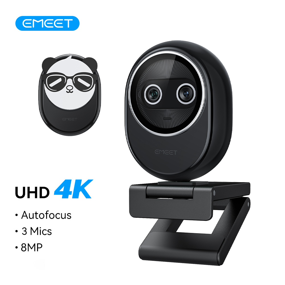 Desk Setup Streaming - Webcam 4K EMEET com Câmera Dupla