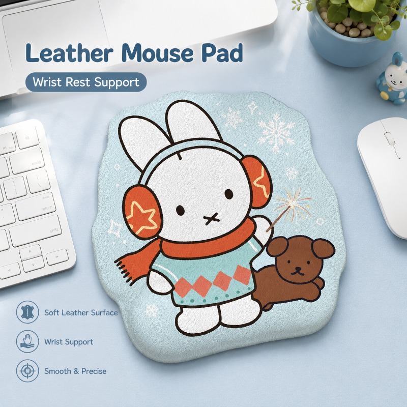 Mouse Pad de Couro Anime Miffy - Desk Setup For Office avaliação e preço