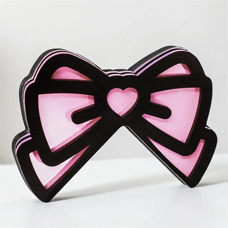 Kawaii rosa acrílico arco moni - Desk Setup For Office avaliação e preço