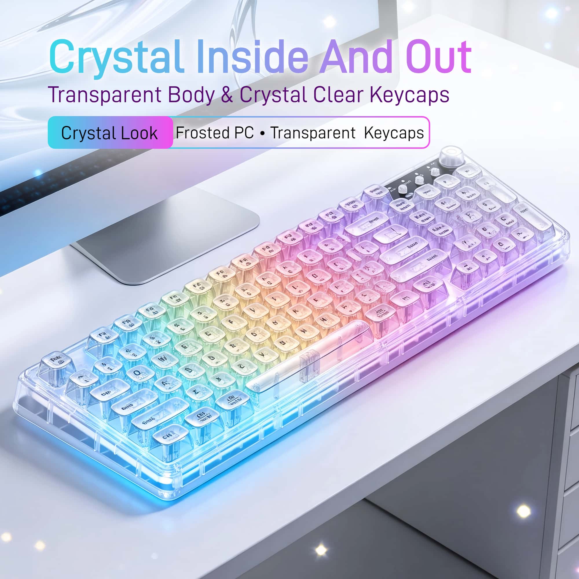 Teclado Gamer Sem Fio Transpar - Desk Setup Tablet avaliação e preço