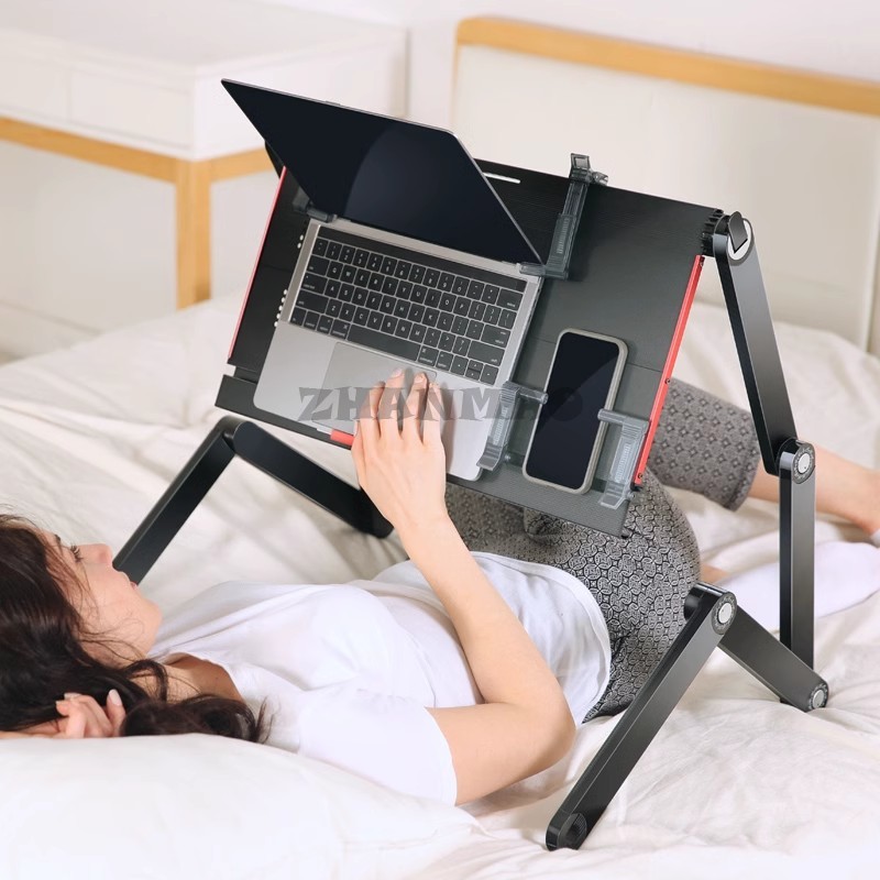 Deitado plano na cama, mesa pa - Desk Setup Ideas avaliação e preço